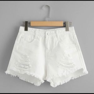 White denim shorts